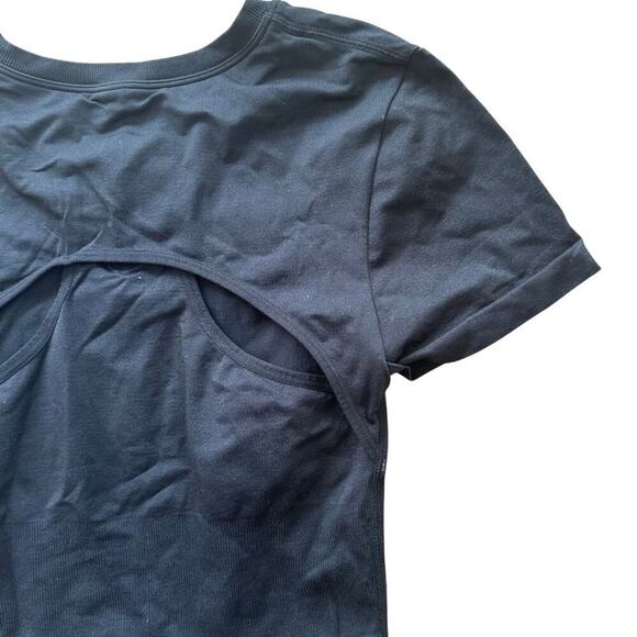 JoyLab Short Sleeve Cropped Active Top Black XS - Picture 4 of 4